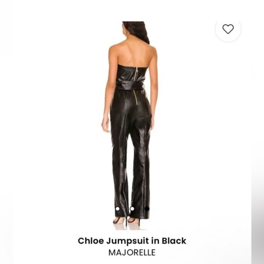 Majorelle Chloe black vegan leather belted jumpsuit sz xl - Picture 4 of 4